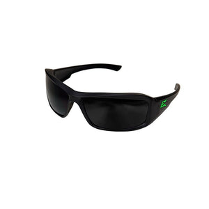 Edge Eyeware TXB436 - E3 Brazeau Torque - Matte Black Frame with Green E Logo / Polarized Smoke Lens - Mississauga Hardware Centre Inc