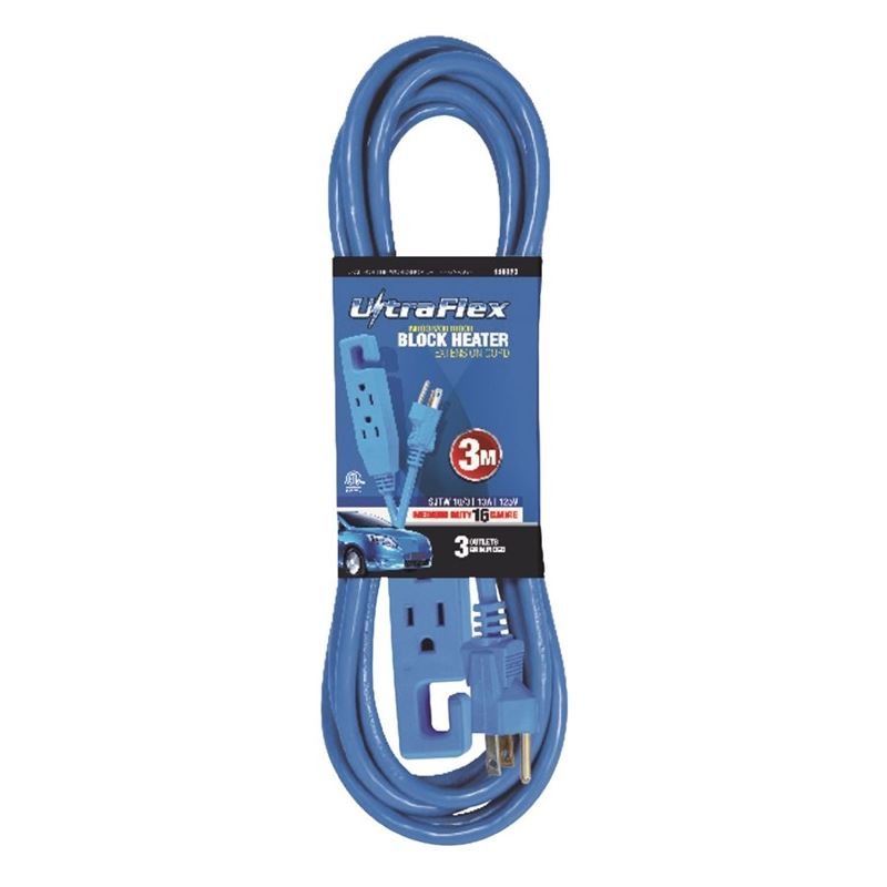 Extension Cord SJTW 16 / 3 5m 3 - Outlets Block Heater - Mississauga Hardware Centre IncTOOLWAY140325