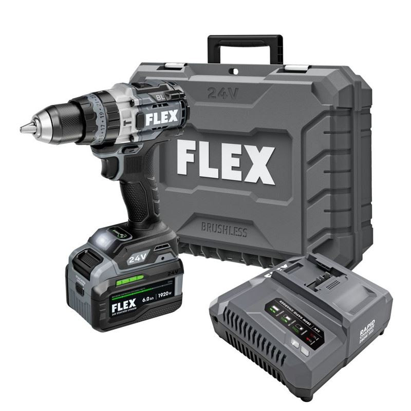 FLEX FX1271T - 1H 24V 1/2 in 2 - Speed Hammer Drill Driver w/ Turbo Mode Stacked - Lithium Kit - Mississauga Hardware Centre Inc