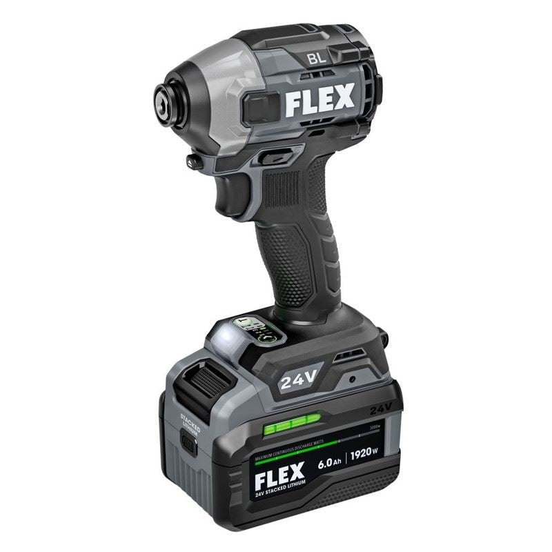 FLEX FX1371A - 1H 24V 1/4 in Quick Eject Hex Impact Driver w/ Multi - Mode Stacked - Lithium Kit - Mississauga Hardware Centre Inc