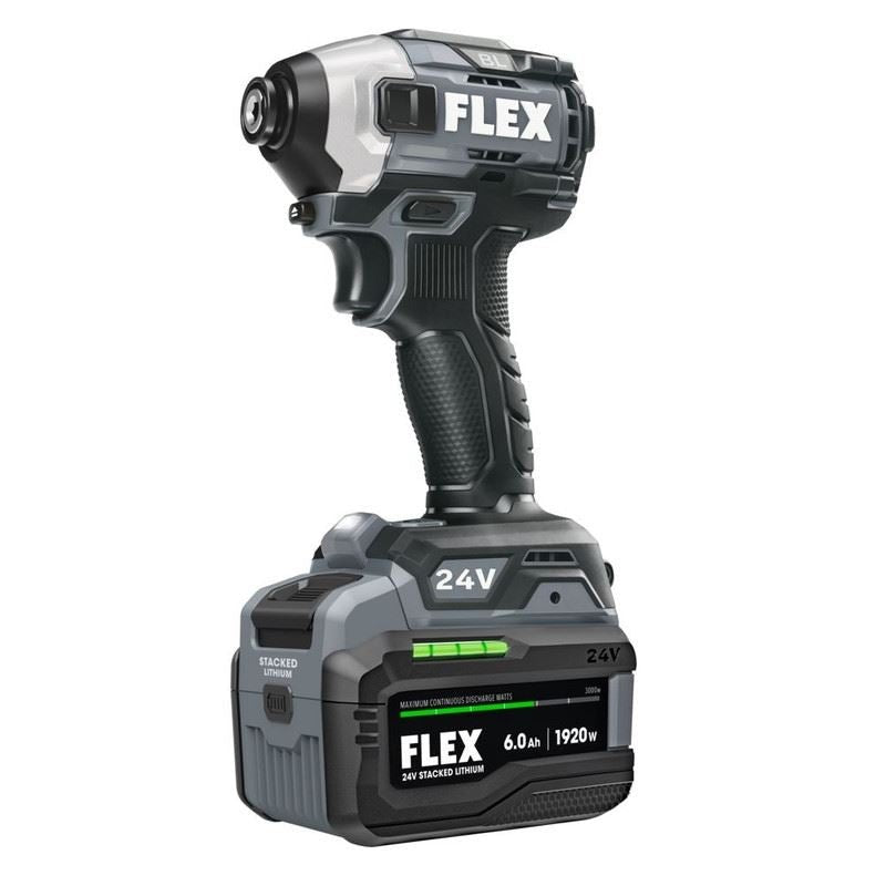 FLEX FX1371A - 1H 24V 1/4 in Quick Eject Hex Impact Driver w/ Multi - Mode Stacked - Lithium Kit - Mississauga Hardware Centre Inc