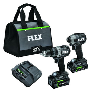 FLEX FXM202 - 2B 24V Brushless Hammer Drill (Turbo Mode) and Impact Driver w/ Quick Eject Kit - Mississauga Hardware Centre Inc