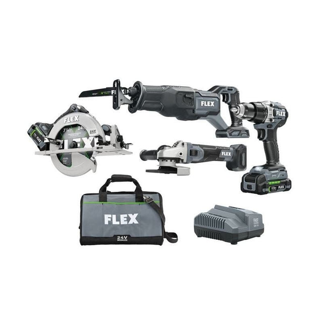 FLEX FXM402 - 2B 24V Brushless 4 Tool Combo Kit - Mississauga Hardware Centre Inc