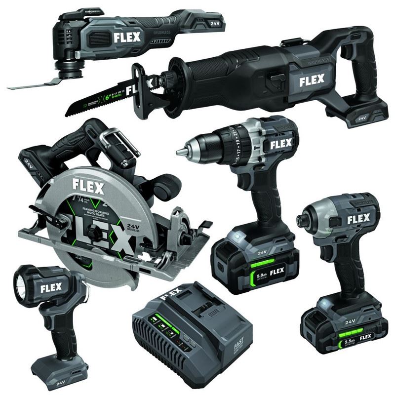 FLEX FXM601 - 2B 24V Brushless 6 Tool Combo Kit - Mississauga Hardware Centre Inc