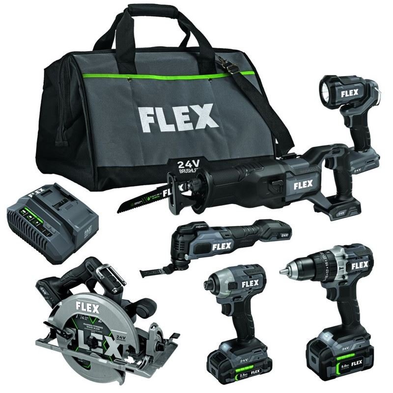FLEX FXM601 - 2B 24V Brushless 6 Tool Combo Kit - Mississauga Hardware Centre Inc