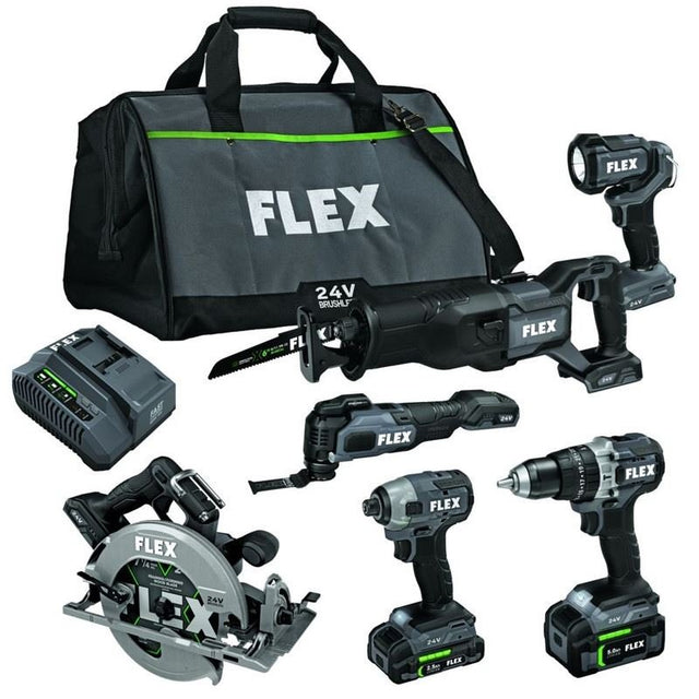 FLEX FXM601 - 2B 24V Brushless 6 Tool Combo Kit - Mississauga Hardware Centre Inc