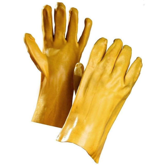 FORCEFIELD Chemical Resistant Gloves, Yellow PVC Coated, 14" Gauntlet Cuff - Mississauga Hardware Centre Inc