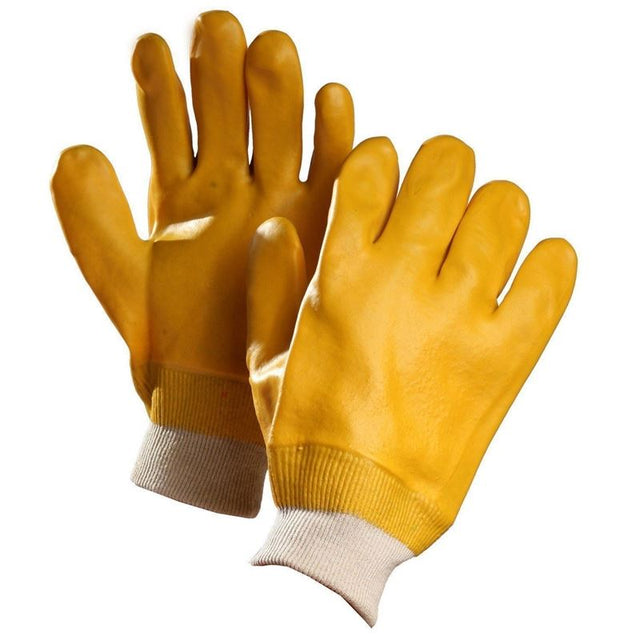FORCEFIELD Chemical Resistant Gloves, Yellow PVC Coated, Knitwrist - Mississauga Hardware Centre Inc