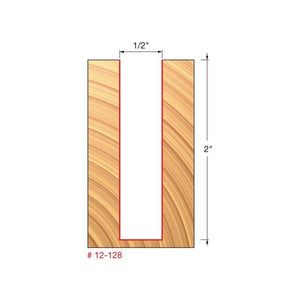 Freud | 12 - 128 1/2 (Dia.) Double Flute Straight Bit (Double Grind) - Mississauga Hardware Centre IncFreud12128