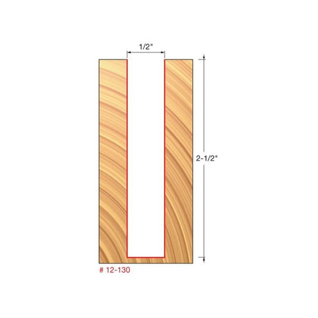 Freud | 12 - 130 1/2 (Dia.) Double Flute Straight Bit (Double Grind) - Mississauga Hardware Centre IncFREUD12130