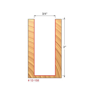 Freud | 12 - 158 3/4 (Dia.) Double Flute Straight Bit (Double Grind) - Mississauga Hardware Centre IncFREUD12-158