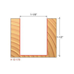 Freud | 12 - 178 1 - 1/8 (Dia.) Double Flute Straight Bit (Double Grind) - Mississauga Hardware Centre IncFreud12178