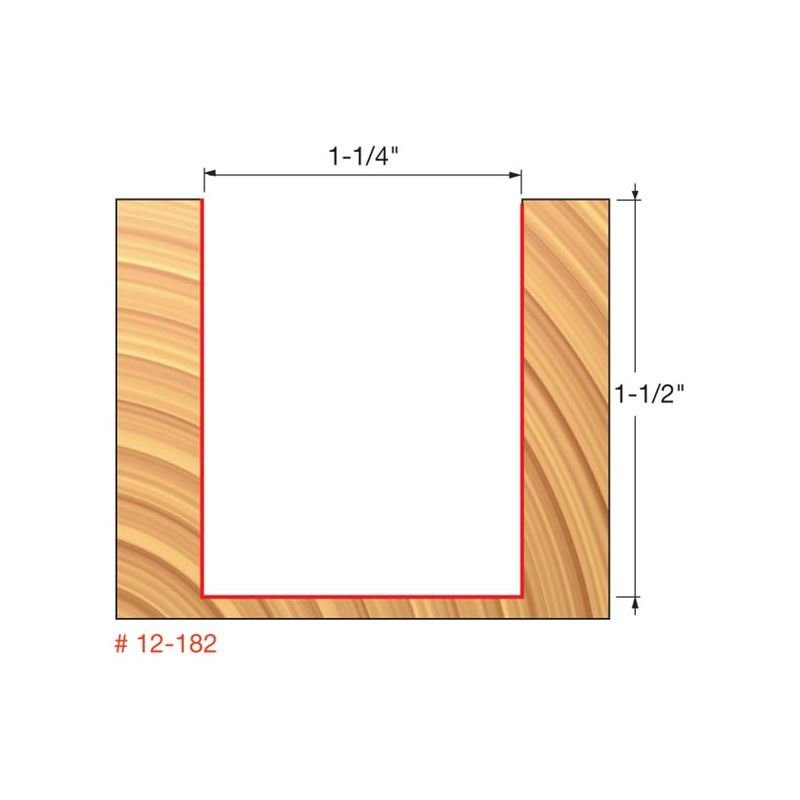 Freud | 12 - 182 1 - 1/4 (Dia.) Double Flute Straight Bit (Double Grind) - Mississauga Hardware Centre IncFREUD12-182