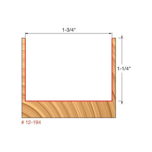 Freud | 12 - 194 1 - 3/4 (Dia.) Double Flute Straight Bit (Double Grind) - Mississauga Hardware Centre IncFreud12194