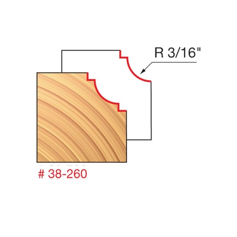 Freud | 38 - 260 3/16 Radius Classical Cove Bit - Mississauga Hardware Centre IncFREUD38-260