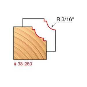 Freud | 38 - 260 3/16 Radius Classical Cove Bit - Mississauga Hardware Centre IncFREUD38-260