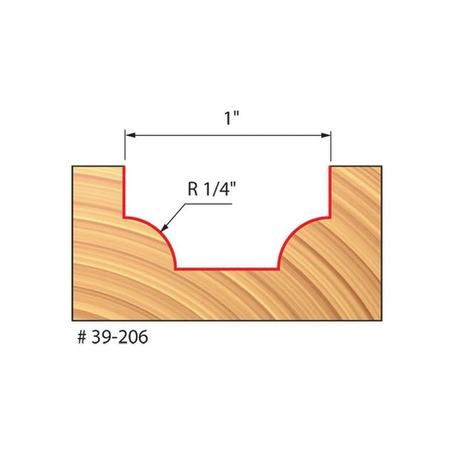 Freud | 39 - 206 1/4 Radius Ovolo Bit - Mississauga Hardware Centre IncFREUD39206