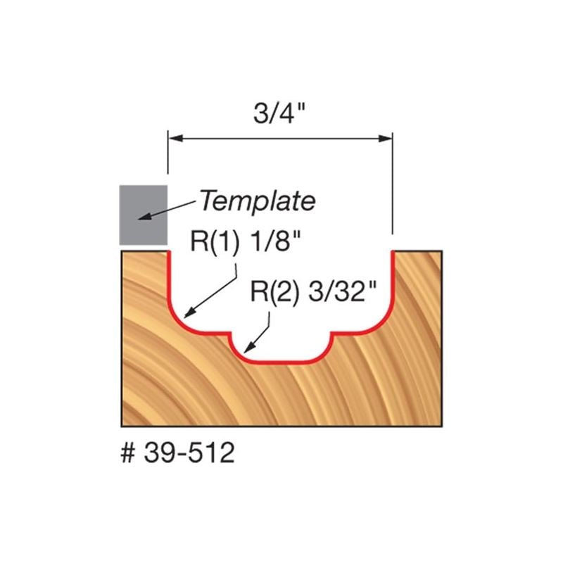Freud | 39 - 512 3/4 (Dia.) Top Bearing Double Cove Groove Bit - Mississauga Hardware Centre IncFREUD39-512