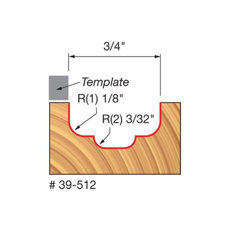 Freud | 39 - 512 3/4 (Dia.) Top Bearing Double Cove Groove Bit - Mississauga Hardware Centre IncFREUD39-512
