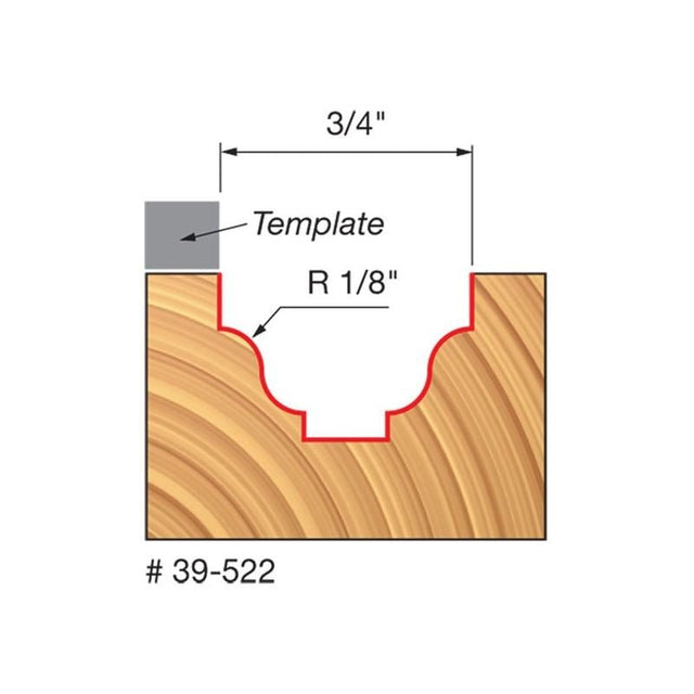 Freud | 39 - 522 1/8 Radius Top Bearing Fillet Ogee Groove Bit - Mississauga Hardware Centre IncFREUD39-522