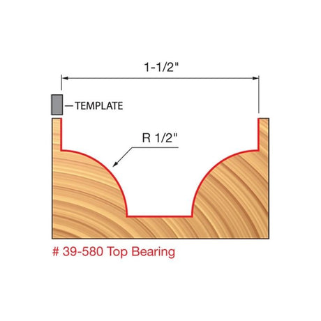 Freud | 39 - 580 1/2 Radius Ovolo Bit - Mississauga Hardware Centre IncFREUD39-580