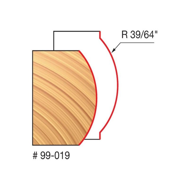 Freud | 99 - 019 39/64 Radius Convex Edge Bit - Mississauga Hardware Centre IncFREUD99-019