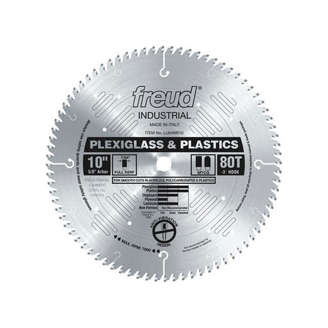 Freud | LU94M010 10" 80 Tooth MTCG Plexiglas and Plastic Cutting Saw Blade - Mississauga Hardware Centre IncFREUDLU94M010