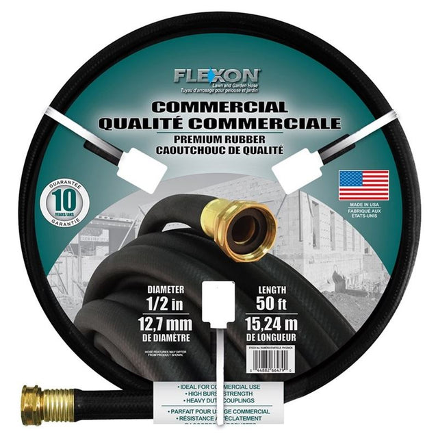 GARDEN HOSE Â½IN X 50FT PREMIUM RUBBER (BLACK) - Mississauga Hardware Centre Inc