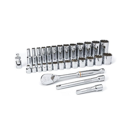 GEARWRENCH 80568 30 Pc. 3/8in Drive 12 Point Standard and Deep SAE Mechanics Tool Set - Mississauga Hardware Centre Inc