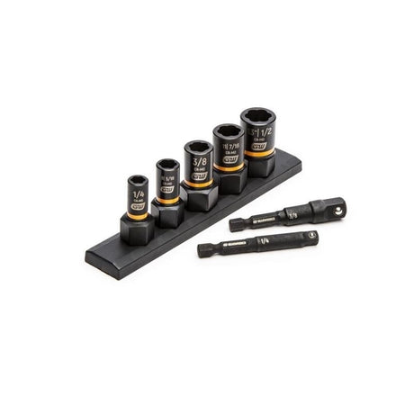 GEARWRENCH 83911 7 Pc. 1/4 in and 3/8 in Drive SAE Bolt Biter Impact Extraction Socket Set - Mississauga Hardware Centre Inc