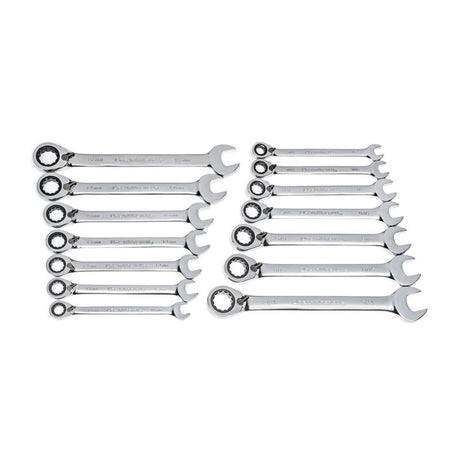 GEARWRENCH 85142 14 Pc. 72 - Tooth 12 Point Reversible Ratcheting Combination SAE and Metric Wrench Set - Mississauga Hardware Centre Inc
