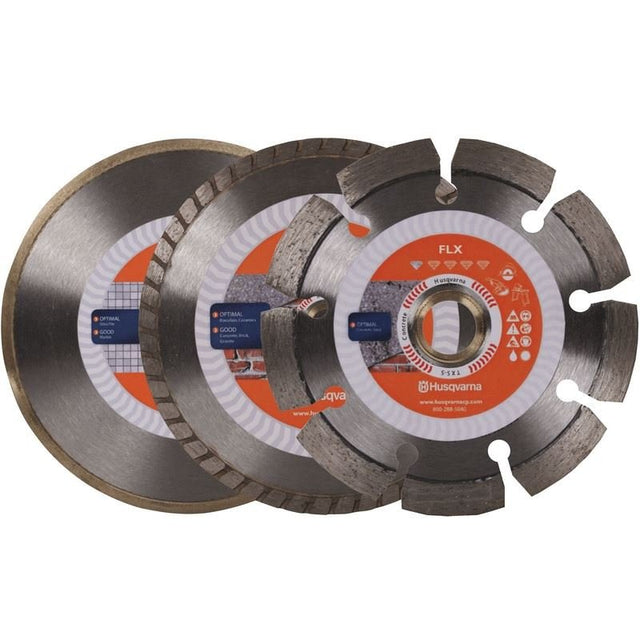 HUSQVARNA 585740301 FLX Trio 3 - Pack Assorted 4 - 1/2 in Diamond Blades - Mississauga Hardware Centre Inc