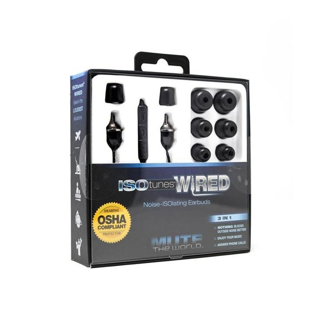ISOtunes WIRED Noise - Isolating Earbuds - Black - Mississauga Hardware Centre IncISOtunesIT-04