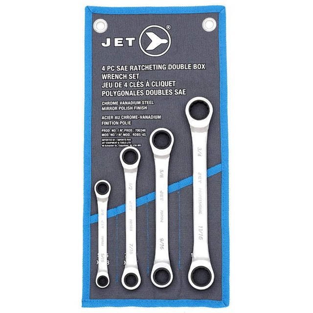 JET Ratcheting Double Box Wrench Set - SAE - 4 pc - Mississauga Hardware Centre IncJET700346