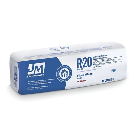 JM R20 Fiberglass Batt Insulation (15 - in x 47 - in) - Mississauga Hardware Centre Inc