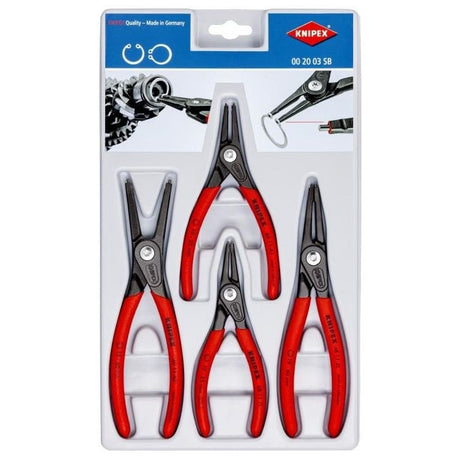 KNIPEX 00 20 03 SB Precision Circlip Snap - Ring Pliers 4 - Piece Set - Mississauga Hardware Centre Inc