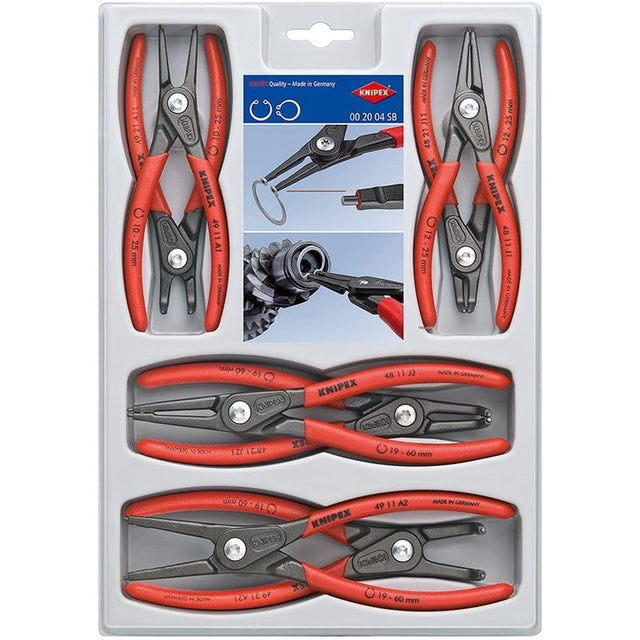 KNIPEX 00 20 04SB 8 - Piece Precision Circlip Snap - Ring Pliers Set - Mississauga Hardware Centre Inc