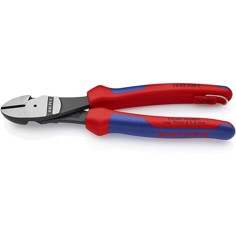 KNIPEX 74 02 200 T BKA 8 in High Leverage Diagonal Cutters, Multi - Component, Tethered Attachment - Mississauga Hardware Centre Inc
