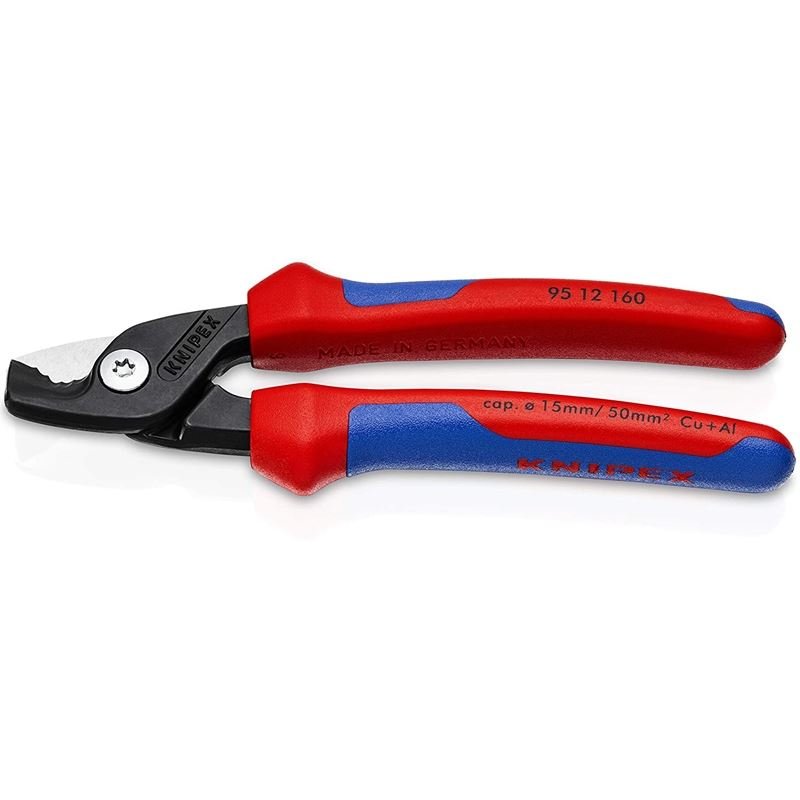 KNIPEX 95 12 160 SBA 6 - 1/4 in Cable Shears with StepCut Edges, Multi - Component - Mississauga Hardware Centre Inc