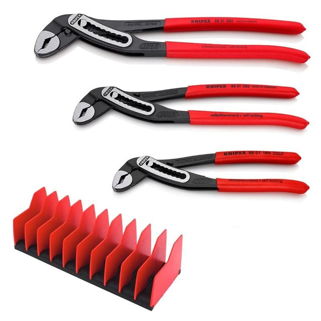 Knipex 9K 00 80 139 US - 3 Piece AlligatorÂ® Pilers set - with FREE 10 Piece Tool Holder - Mississauga Hardware Centre Inc