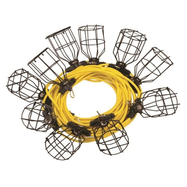 LightWay 100 ft. 10 Bulb Caged LED String Worklight - Mississauga Hardware Centre Inc