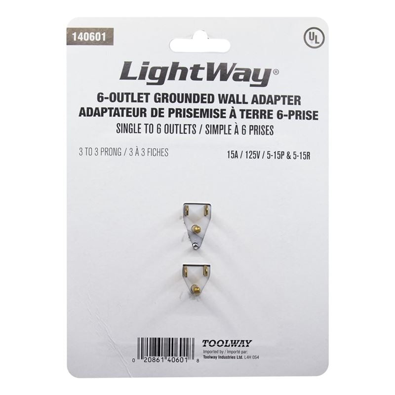 LightWay 6 Outlet Wall Tap (White) - Mississauga Hardware Centre Inc
