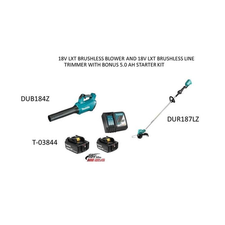 Makita 18V LXT BRUSHLESS BLOWER AND 18V LXT BRUSHLESS LINE TRIMMER WITH BONUS 5.0Ah STARTER KIT - Mississauga Hardware Centre IncMakitaOPEKIT10