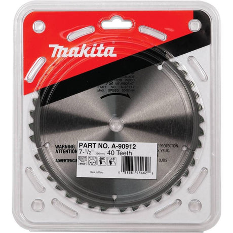 Makita A - 90912 7 - 1/2in 40T Carbide Tipped Miter Saw Blade - Mississauga Hardware Centre IncMakitaA-90912