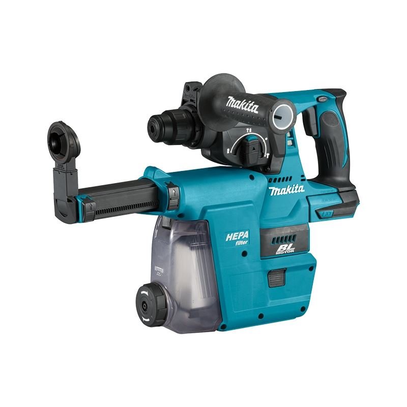 Makita DHR242RTEW 18V LXT Brushless Cordless 15/16 in SDS - PLUS Rotary Hammer w/DX06 Dust Extraction Attachment (5.0 Ah x2 Kit) - Mississauga Hardware Centre IncMakitaDHR242RTEW