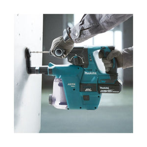 Makita DHR242RTEW 18V LXT Brushless Cordless 15/16 in SDS - PLUS Rotary Hammer w/DX06 Dust Extraction Attachment (5.0 Ah x2 Kit) - Mississauga Hardware Centre IncMakitaDHR242RTEW