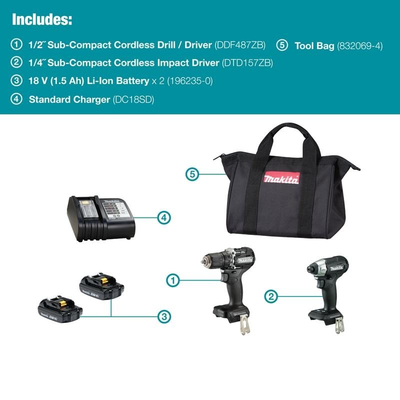 Makita DLX2423BX3 18V (Compact) LXT BL Sub - Compact 2 Tool Combo Kit - Mississauga Hardware Centre IncMakitaDLX2423BX3
