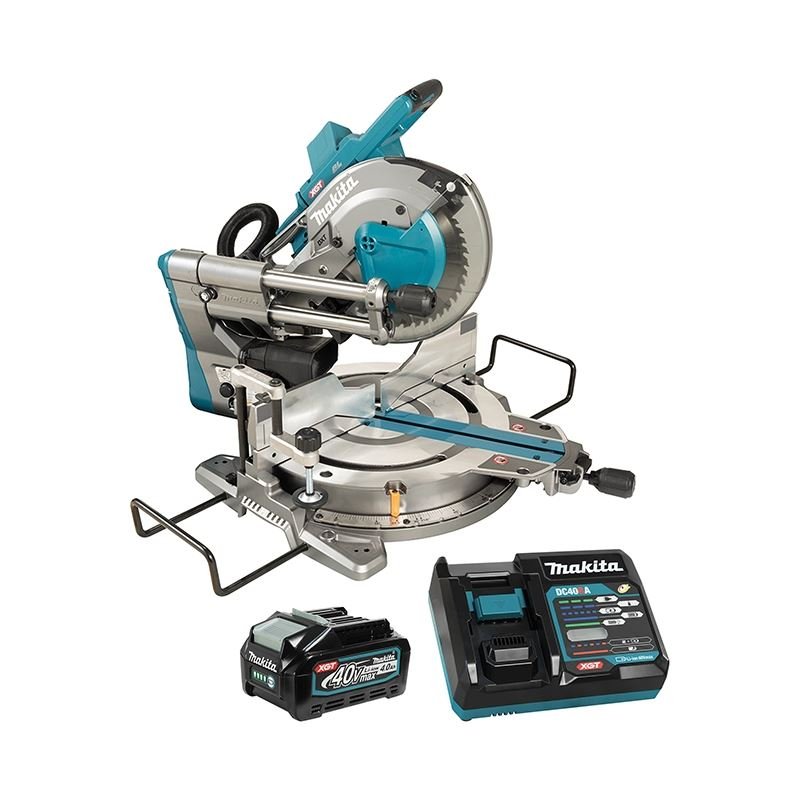 Makita LS004GM102 40V XGT 10in Dual Compound Sliding Mitre Saw w/ AWS (4.0Ah Kit) - Mississauga Hardware Centre IncMakitaLS004GM102