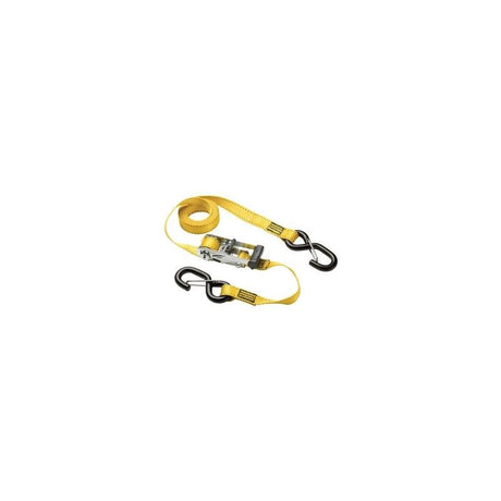 Master 3057DATSC 10ft (3m) x 1in (25mm) Ratchet Tie - Down with Strap Trapâ„¢; Yellow; 2 Pack - Mississauga Hardware Centre IncMASTER LOCK3057DATSC