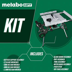 Metabo HPT C10RJSM 10 Inch Table Saw with Fold and Roll Stand - Mississauga Hardware Centre Inc